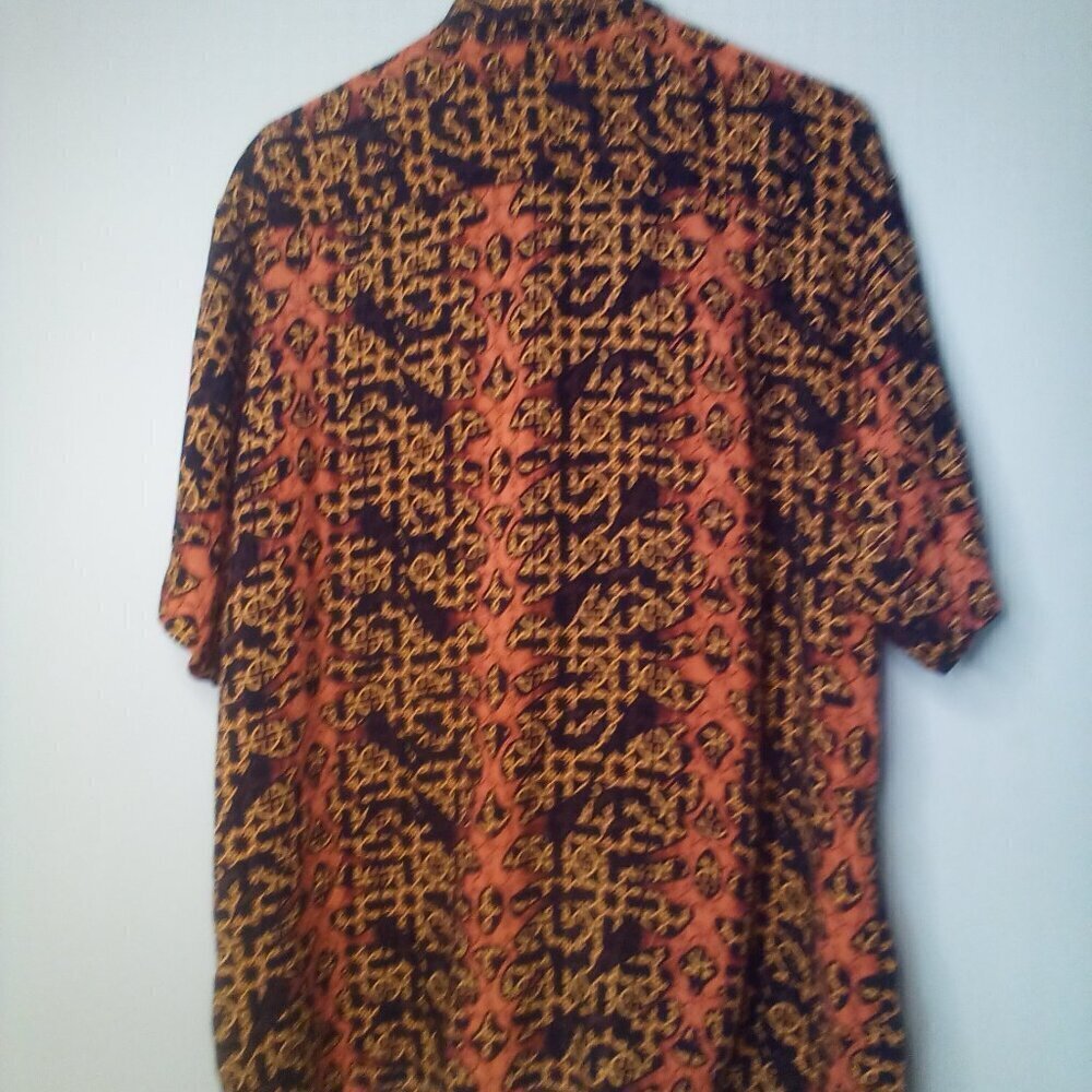 Morro Bay Shirt M Men Short Sleeve Button Up Pattern Brown Black - Picture 9 of 13